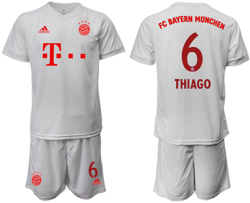 Men 2020-2021 club Bayern Munich away #6 white goalkeeper Soccer Jerseys->->Soccer Club Jersey